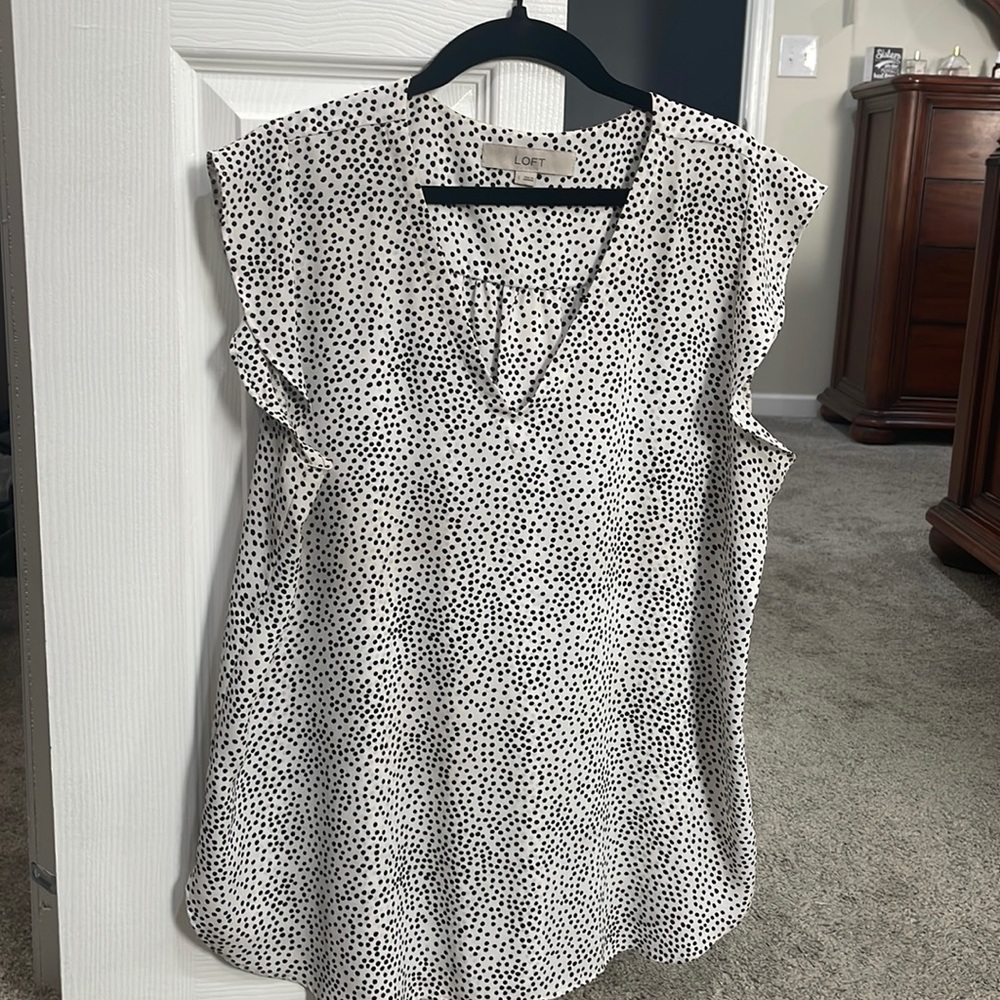 White / black dots - blouse